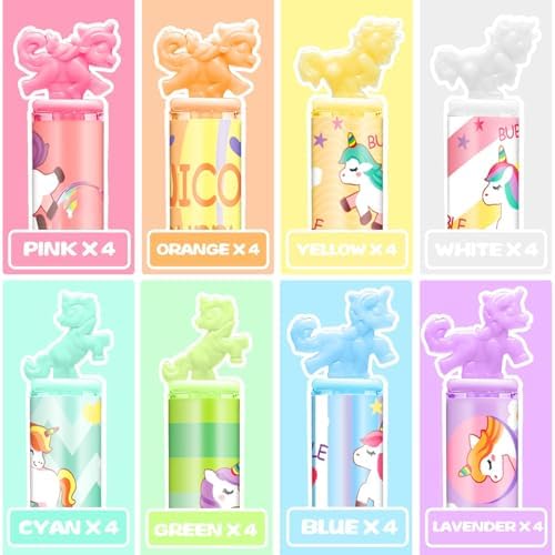 Unicorn Bubble Wand Bulk with Stickers, 32 Pack Birthday Party Favors Box - Image 3