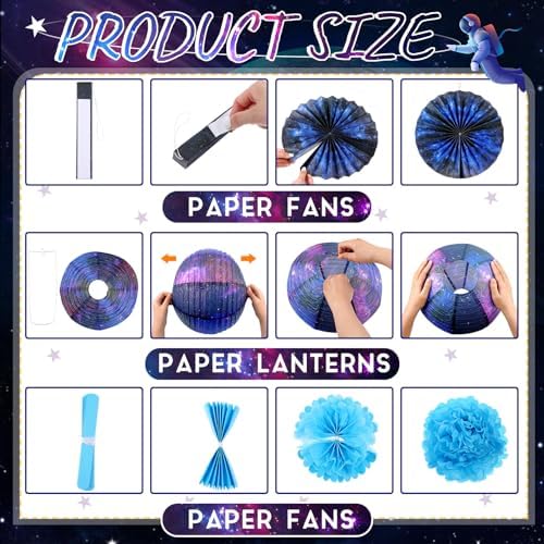 Hortsun 16 Pcs 12 Inches ,6 Inches Galaxy Party Decorations Galaxy - Image 3
