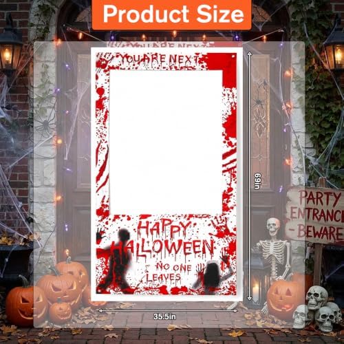 Halloween Photo Booth Props Frame 35 x 69 Large Halloween Picture Backdrop - Image 3