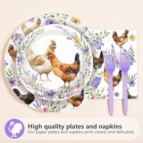 96 Pcs Chicken Themed Birthday Party Decorations, Serves 24 - Image 2