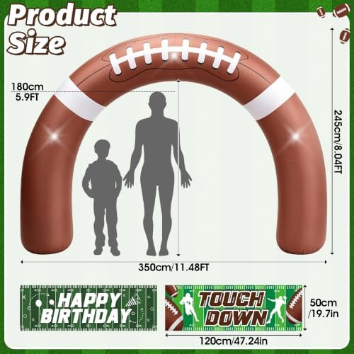 8FT Giant Football Inflatable Arch Decoration with 3 LED Lights - Image 2