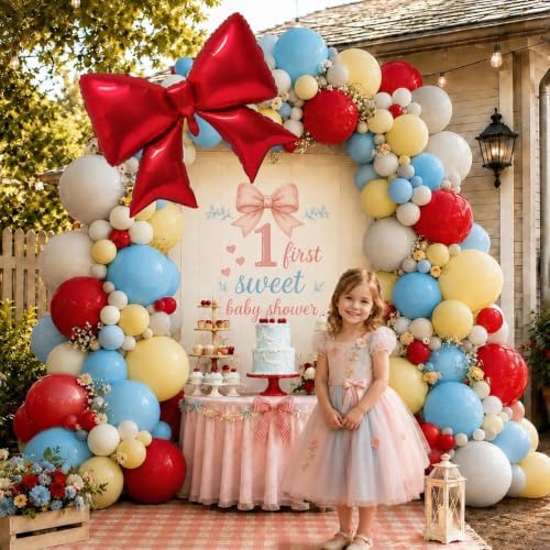 Princess Balloon Arch Kit Double Stuffed Red Blue Yellow White Balloons - Image 6