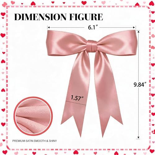 2 Strings Pink White Bow Garland Banner Decorations, Pre-Strung Satin Ribbon Bows for Birthday, Baby Shower, Bridal Shower, Coquette Girls Room, Bow Themed Party, Wedding, Christmas Tree Decorations - Image 5