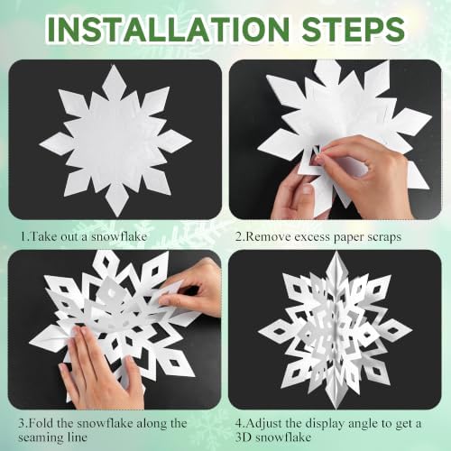Hanging Snowflakes Garland Banner for Xmas, Winter Wonderland Party Decor - Image 4