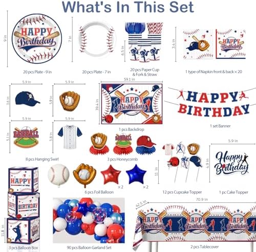 Baseball Birthday Decorations,Serves 20 Guests - Image 2