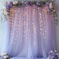Lavender Tulle Backdrop Curtain with Lights for Decor, 10x10FT by Unknown