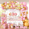 249pcs Little Pumpkin Baby Shower Decorations for Girl,A Sweet Little Pumpkin is On the Way Baby Shower,Pink Pumpkin Floral Balloons Plates Boxes Tablecloth for Fall Thanksgiving Autumn Party Decor by GREHUMOR