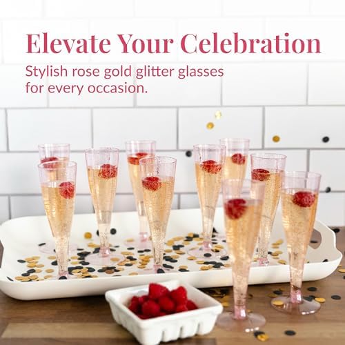 Prestee Disposable Champagne Flutes, 4.5 oz Plastic Champagne Glasses - Image 2