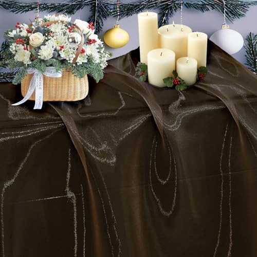 85 Yard Organza Fabric 44" Wide for Wedding Event Décor - Coffee by MDS