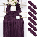 6 Pack Dark Purple Cheesecloth Table Runner 17x108 Inch Semi Sheer Boho Gauze Cheese Cloth Fabric Table Runners Table Decor for Wedding Party Baby Shower Birthday Home Decor Garden Farmhouse by Unknown
