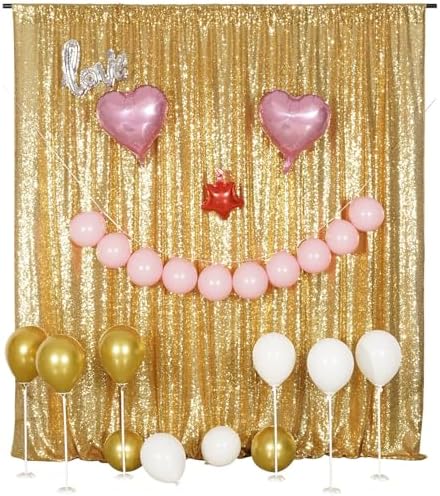 Poise3EHome Gold Sequin Backdrop, 20Ft x 10Ft Glitter Photography Background Curtains for Party Baby Shower Wedding Birthday Christmas Thanksgiving Halloween Decoration - Image 5