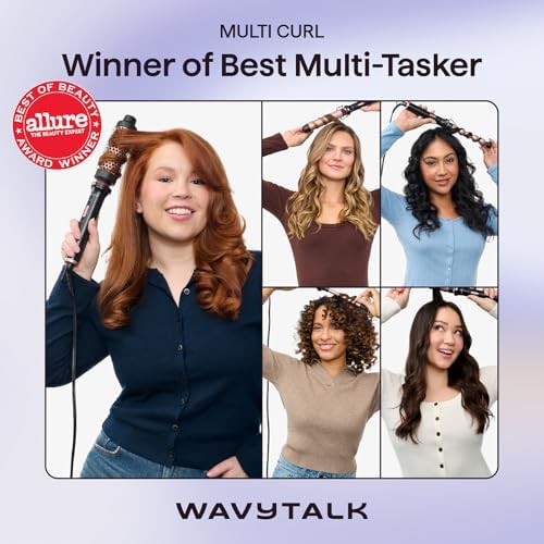 Wavytalk 5 in 1 Curling Wand Set with Thermal Brush & 0.5"-1.25" Barrels - Image 3