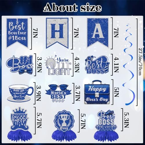 Boss Day Decorations, Happy Boss's Day Banner and Honeycomb Centerpieces - Image 3