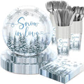 168 Snow in Love Bridal Shower Decor Snowflake Tableware Set by Sunnychicc