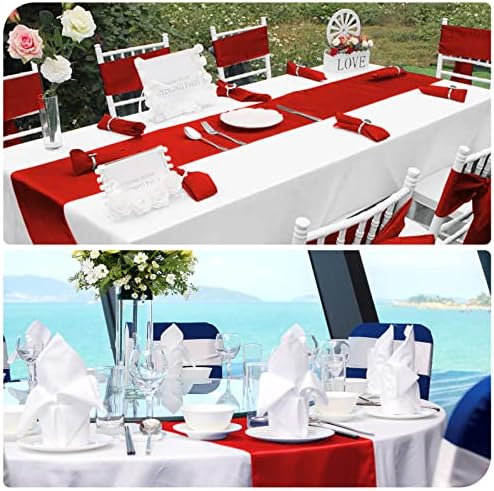 12 Pack Red Satin Table Runner 12 x 108 Inch Long Premium Table Runners for Wedding Party Events Decoration, Birthday Parties, Banquets Decorations, Graduations, Engagements - Image 5
