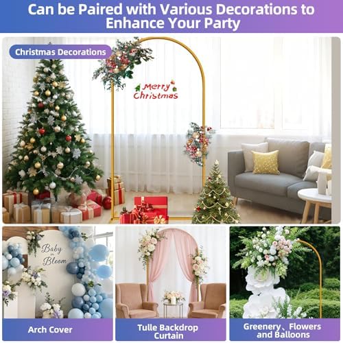 Hemmotop 6.6ft Arch Backdrop Stand Gold - Image 5