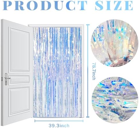 5 Pack Iridescent Backdrop Party Decorations Tinsel Curtain Party Backdrop Foil Fringe Birthday Decorations Photo Booth Streamer Backdrop Pink Theme Bachelorette Graduation Party Decorations - Image 7