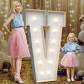4FT Light Up Marquee Letter V - Large Foam Board Mosaic Kit by Teebloom