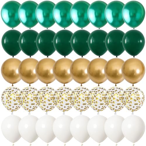 Metallic Green Gold Balloons, 60 Packs 12 Inch Latex Balloons by Togvu