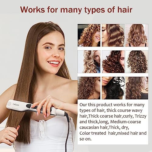Hair Straightener with Steam, Salon Professional Nano Titanium Ceramic Steam Flat Iron with Removable Comb+Digital LCD+5 Level Adjustable Temperature+Auto Temperature Lock Black - Image 4