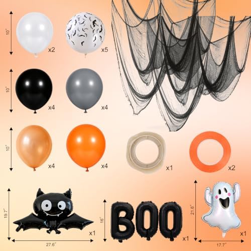 Spooky Happy Halloween Party Decorations Kit, Horror Black Orange Decor Set - Image 4