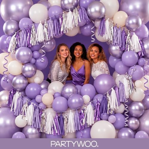 PartyWoo Metallic Purple Balloons 50pcs Chrome Purple Color 12 Inch - Image 5