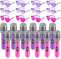 24 Pcs K-pop Party Favor Inflatable Microphone Heart Sunglasses, Pink by Unknown
