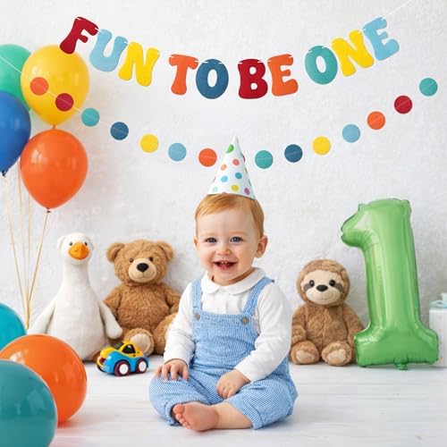 Kriyokiaa Fun To Be One 1st Birthday Felt Banner Set, Boy Girl - Image 2