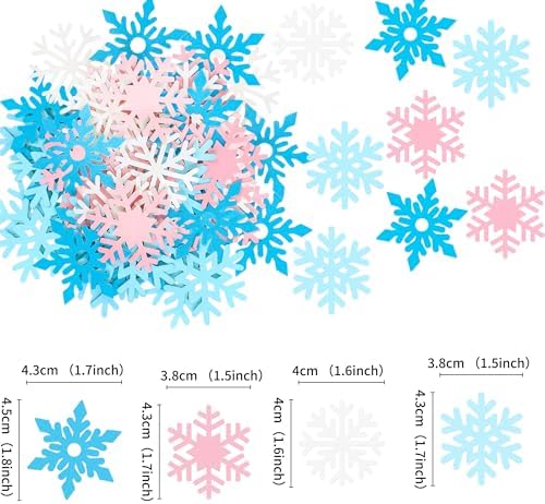 100 Pcs Snowflakes Confetti Decorations for Christmas Winter Frozen Theme Themed Party Baby Shower Confetti Paper Table Scatter - Image 6