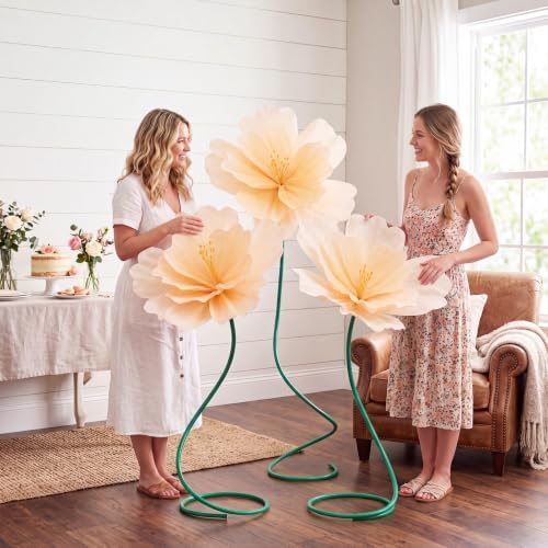 3 Pcs 5ft Giant Artificial Flowers Wedding, Yellow - Image 4