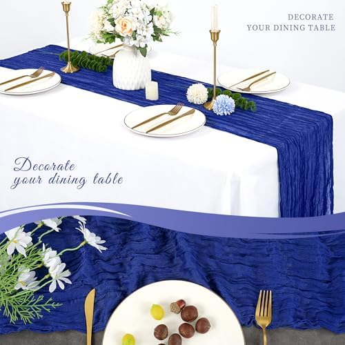 10 Pack Cheesecloth Table Runner 20 x 120 Inch, Royal Blue - Image 5