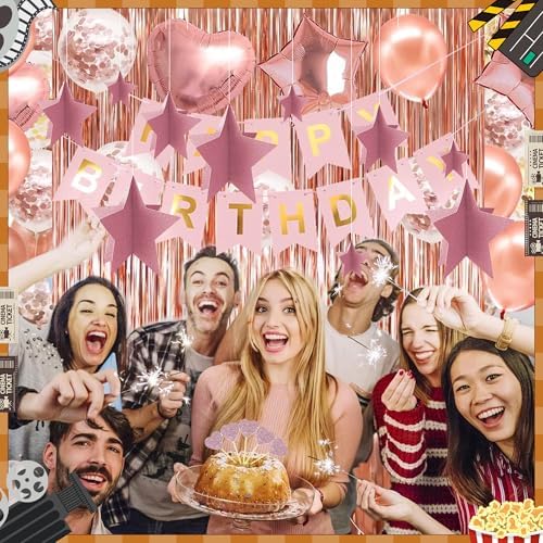 70 Pcs Star Centerpieces Rose Gold Birthday Party Decorations for Women Girls 3D Pink Party Princess Decoration Para Cumpleaños De Mujer Rose Gold Stars Table Decor for Wedding Bridal Shower - Image 6