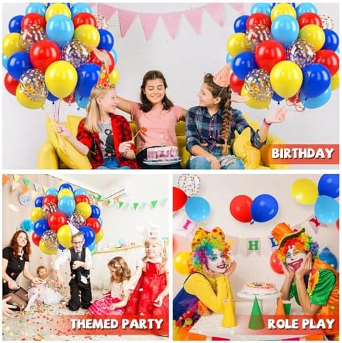 Red Blue Yellow Balloons, 50 Pcs Colorful for Birthday Party Decorations - Image 6