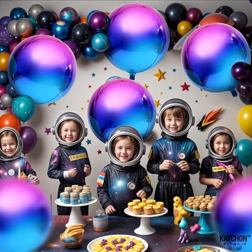 KatchOn Galaxy Balloons - 22 Inch, Pack of 6, Metallic Purple Balloons - Image 2
