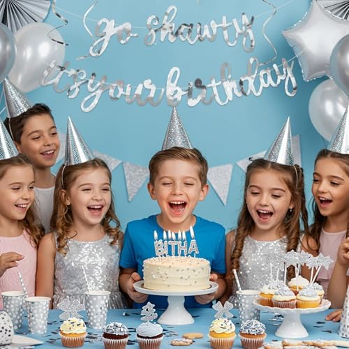 BEISHIDA Bright Silver Pre-Strung Go Shawty It's Your Birthday Banner Decor - Image 6