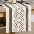 Artoid Mode Coffee Stripe Diamond Woven Table Runner 12x72 Inch by ArtoidMode