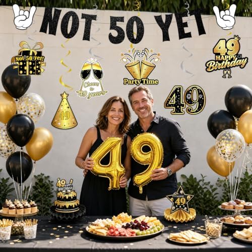 49 Birthday Decorations for Women Men Not 50 yet Kit Balloons 33PCS - Image 6