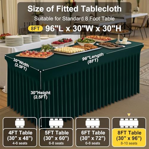 Smiry 2 Pack Spandex Elastic Fitted Table Cloth Skirt for 8FT Table - Image 4