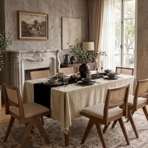 Beige Table Cloth Rectangle Table: Luxurious Champagne Velvet Table Cloth - Image 4