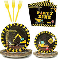 96pcs Construction Birthday Party Supplies Construction Theme Paper Plates and Napkins Construction Truck Decorations for Boys Kids Tractor Dump Digger Vehicle Themed Party Favors, Serve 24 by partygreeting