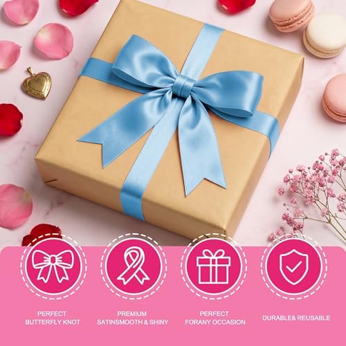 1 String Blue Bow Garland Banner, Pre-Strung Ribbon Bows Decorations for Birthday Party, Baby Girl Shower, Bridal Shower, Bachelorette Party, Girls Room, Wedding Decor, Christmas Tree Decorations - Image 7