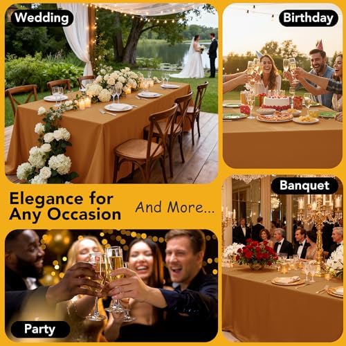 6-Pack Bronze Tablecloths for Square Tables, 70 x 70 Inches - Image 5