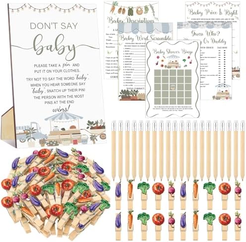 Patelai 321 Pcs Baby Shower Games Supplies, Locally Grown by Patelai