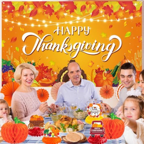 DARUNAXY Orange Happy Thanksgiving Party Decorations Set(20PC) - Image 5