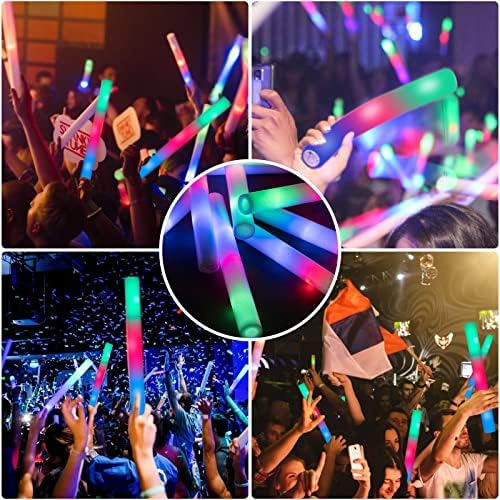 SHQDD 105PCS LED Foam Glow Sticks, Foam Light up Sticks Bulk Party Pack with 3 Modes Colorful Flashing, Glow in The Dark Party Supplies for Parties, Wedding, July 4th, Birthday,Raves,Concert,New Year - Image 4