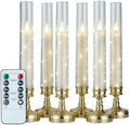 6PCS Flameless LED Candles with Timer, Flickering Battery Operated Candles with Embedded Star String Lights, Romantic Decorative Candles Table Decor for Home Wedding Room Christmas Decorations by Prerish
