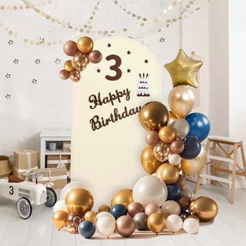 Arch Backdrop Stand and Cover Set, 3 Metal Balloon Arch Backdrop 7.2ft 6.6ft 6ft, Gold Arched Stand Frame for Wedding, Parties,Birthday, Backdrop Decorations (Beige,7.2ft+6.6ft+6ft) - Image 5