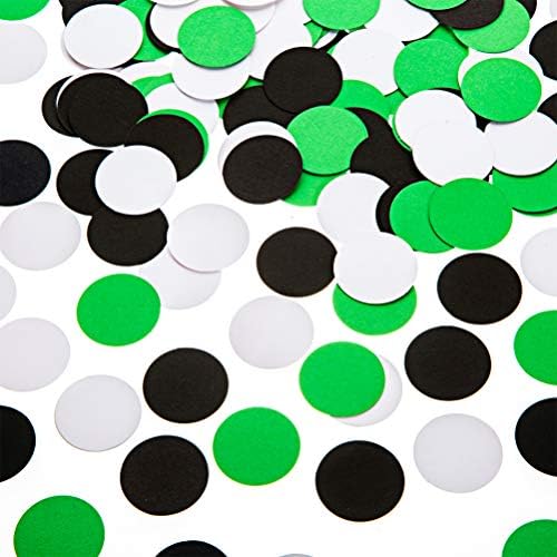 MOWO Black, Green and White Confetti Circle Table Decoration, 1.2 inch by MOWO
