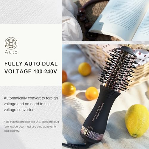 Dual Voltage Blow Dryer Brush Travel Hair Dryer Brush in One, 110-240V - Image 2