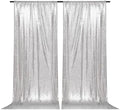 PartyDelight Silver Sequin Backdrop Curtains 5x10ft 2 Panels by PartyDelight
